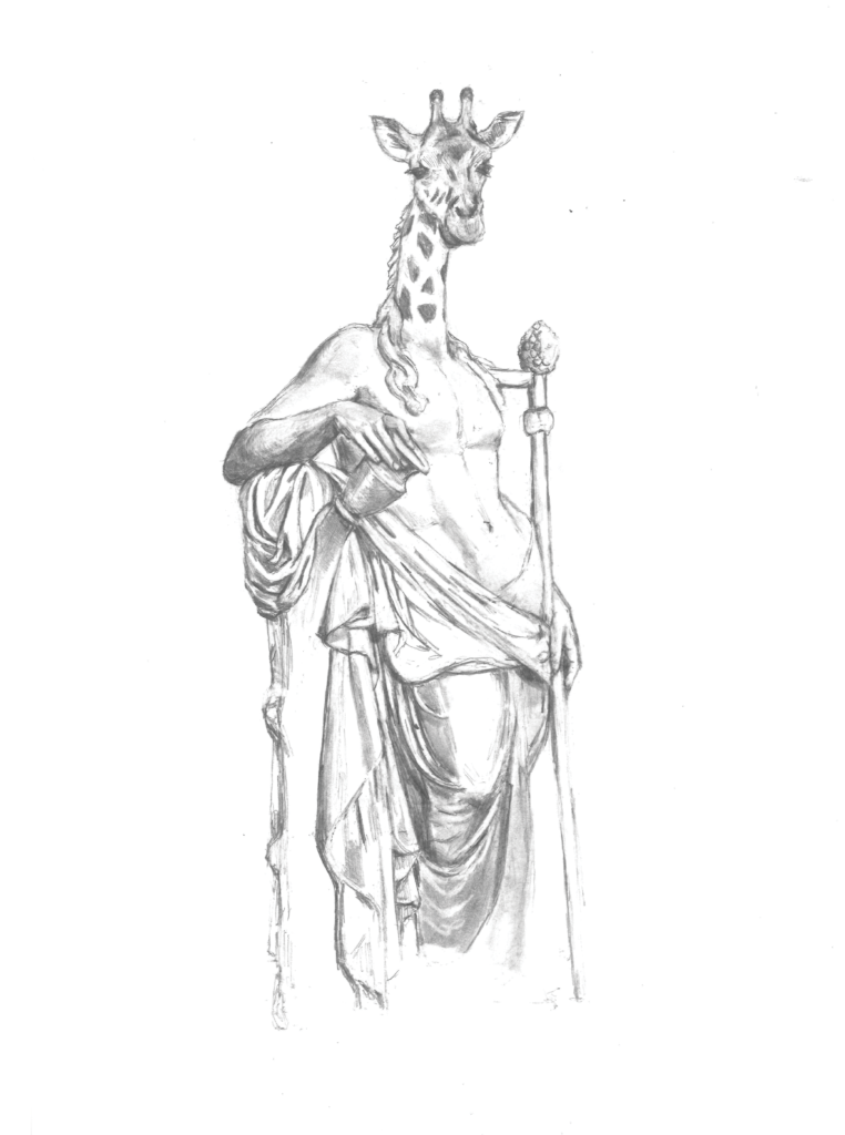 drawing dioniso statua antica matita giulia ciacci