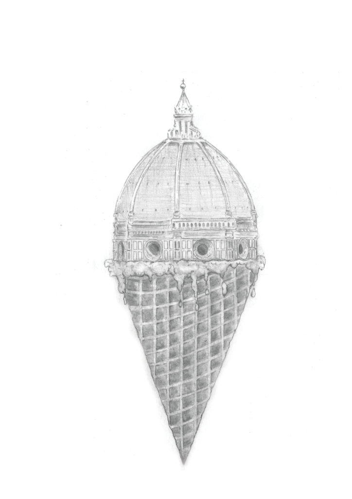 disegno matita giulia ciacci cupola firenze gelato