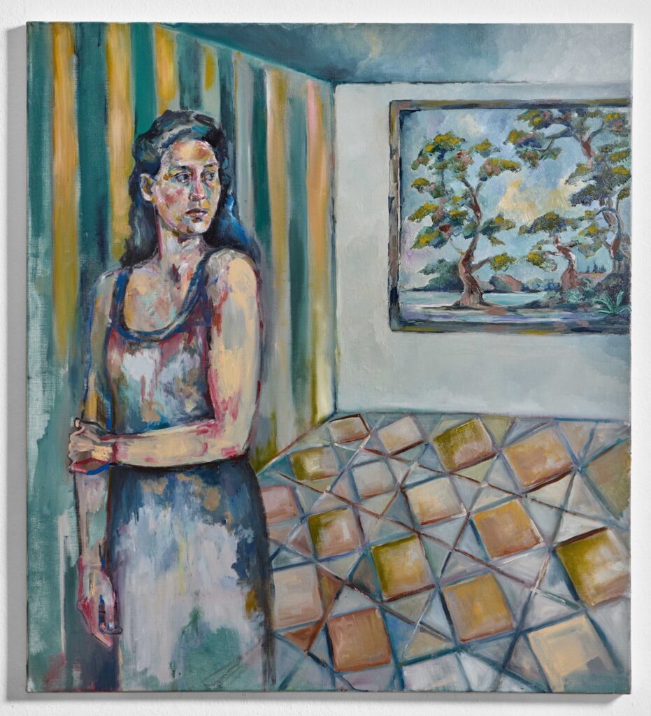 dipinto donna stanza giulia ciacci artista italia arte contemporanea olipo su lino figurativo