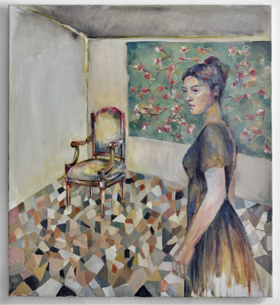 dipinto donna stanza figurativo olio su lino giulia ciacci arte contemporanea italia